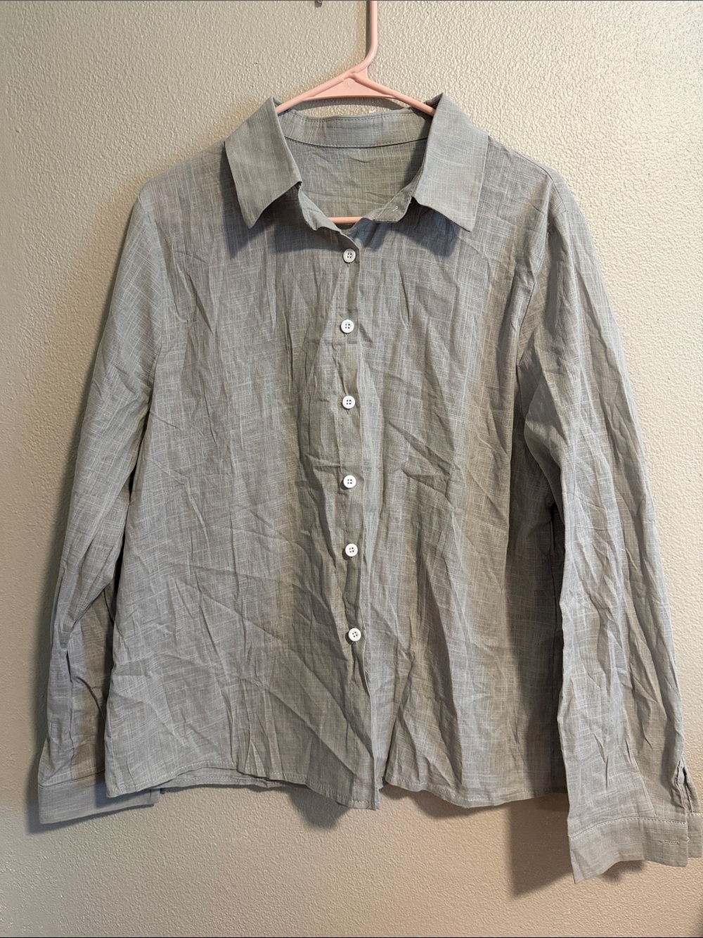 Light Gray Button-Down Women's Shirt